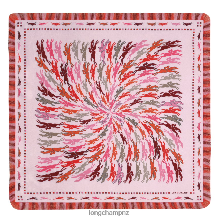 Women Pink Longchamp Spring/Summer 2023 Collection Silk scarf 70 Accessories L064081028