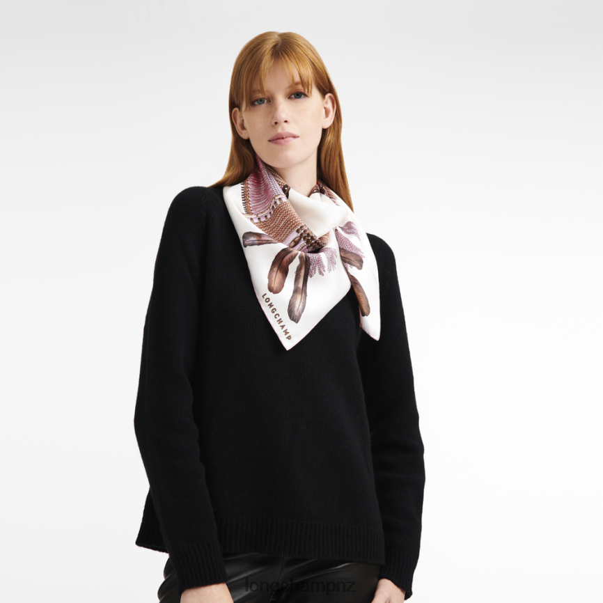 Women Pink Longchamp Spring/Summer 2023 Collection Silk scarf 90 Accessories L064081059