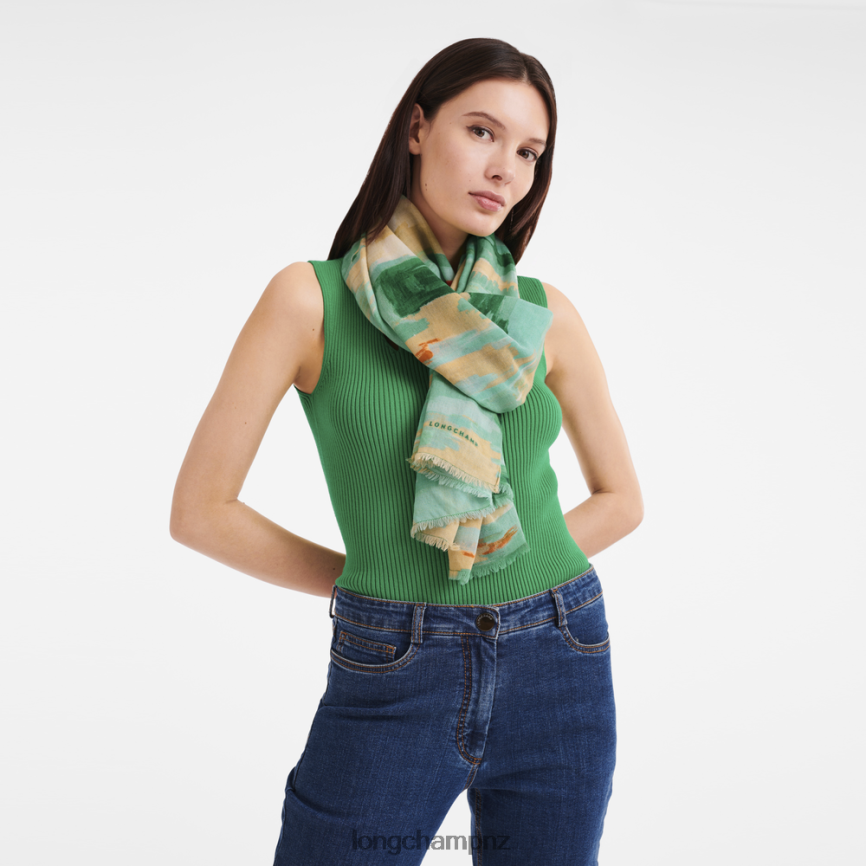 Women Aqua Longchamp Spring/Summer 2023 Collection Stole Accessories L064081000