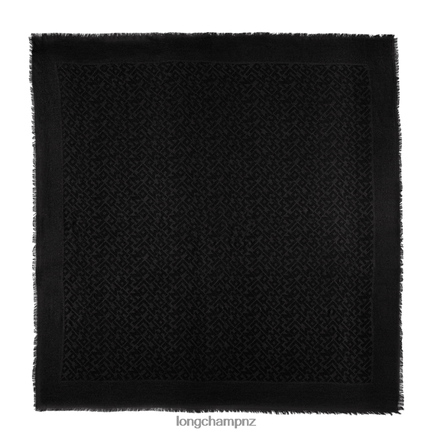 Women Black Longchamp Spring/Summer 2023 Collection Shawl Accessories L06408969