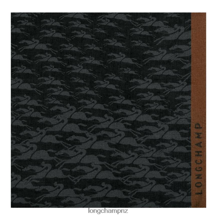 Women Black Longchamp Spring/Summer 2023 Collection Stole Accessories L06408971