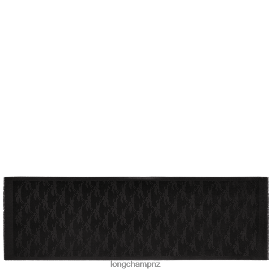 Women Black Longchamp Spring/Summer 2023 Collection Stole Accessories L06408982