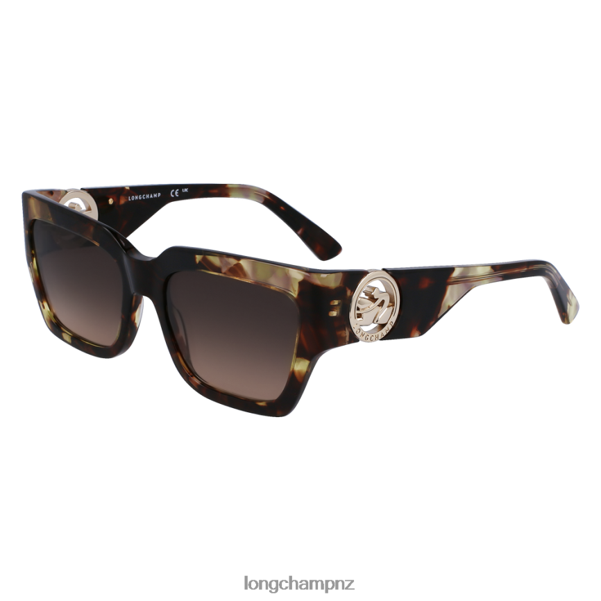 Women Green Havana Longchamp Spring/Summer Collection 2023 Sunglasses Accessories L06408880