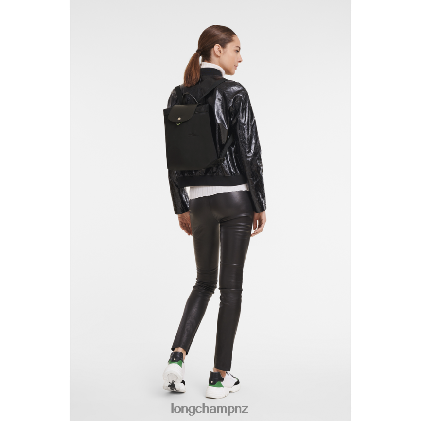 Women Black Longchamp Le Pliage Green Backpack Bags L06408434