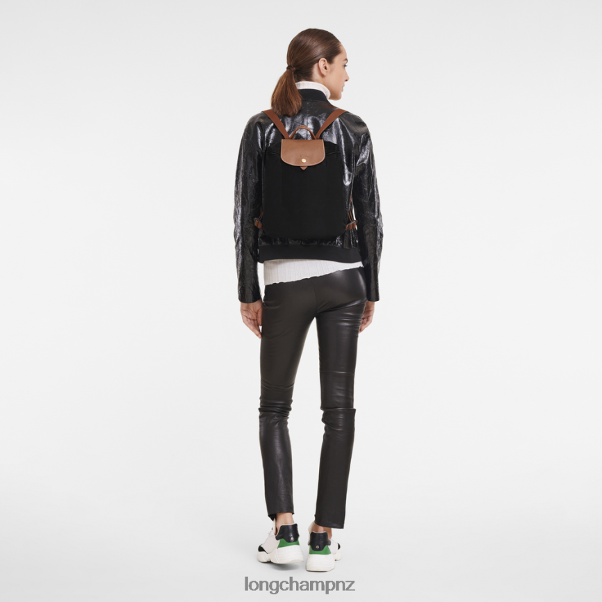 Women Black Longchamp Le Pliage Original Backpack Bags L06408441