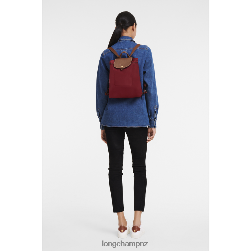 Women Red Longchamp Le Pliage Original Backpack Bags L06408443