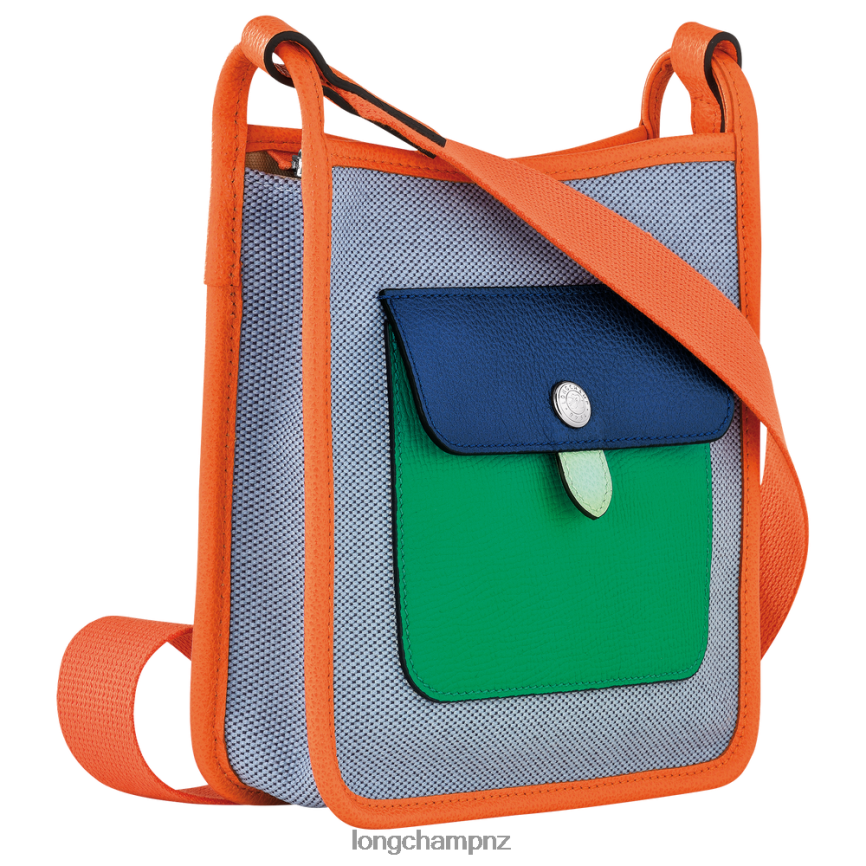 Women Blue/Orange Longchamp Le Foulonne Crossbody bag Bags L06408259