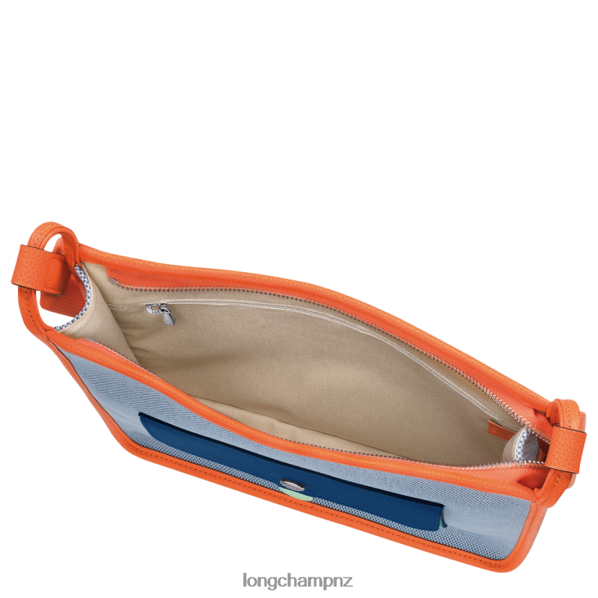 Women Blue/Orange Longchamp Le Foulonne Zipped crossbody bag Bags L06408260