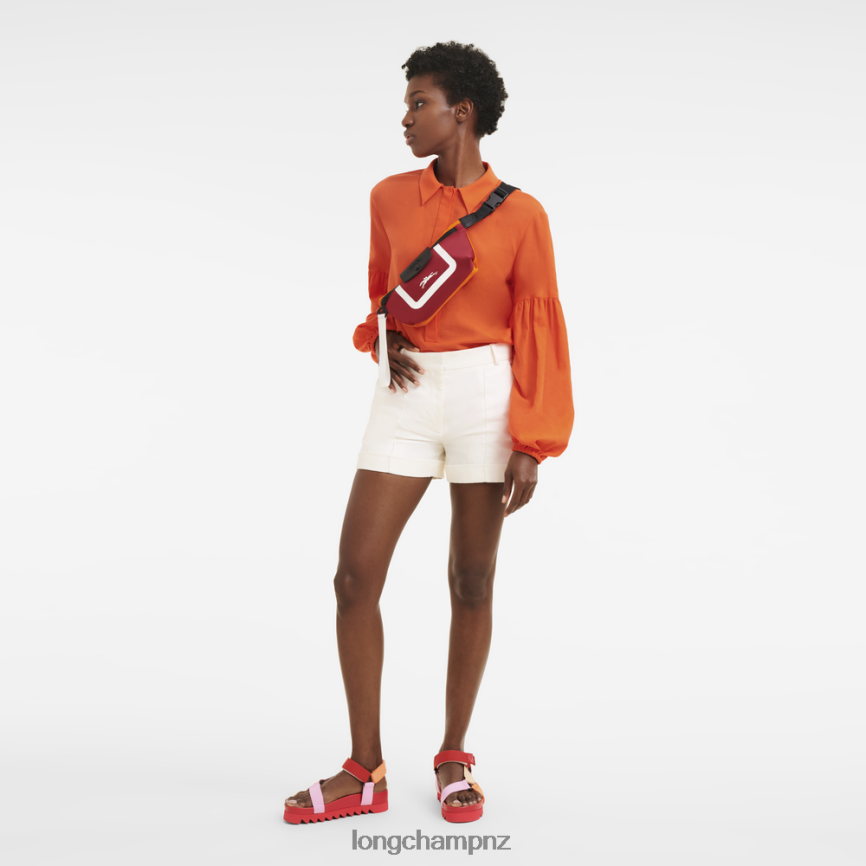 Women Orange/Burgundy Longchamp Le Pliage Collection Belt bag Bags L06408213