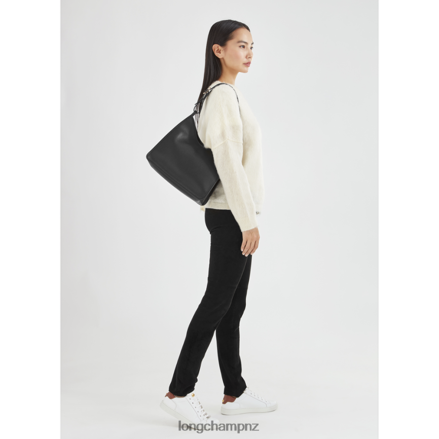 Women Black Longchamp Le Foulonne Hobo bag Bags L06408388