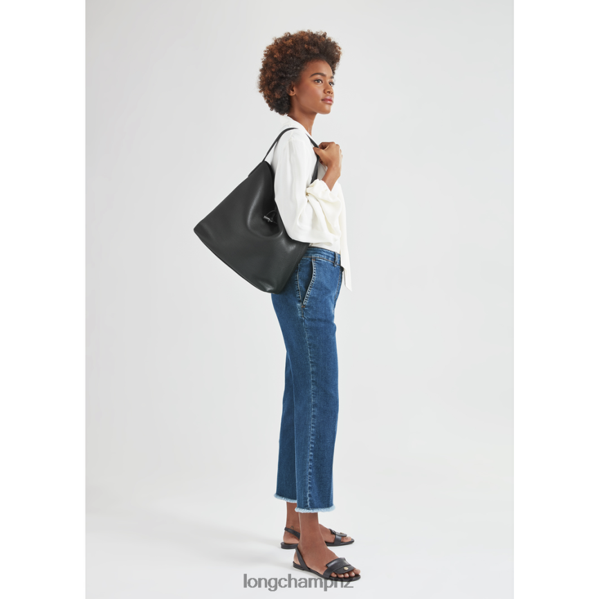 Women Black Longchamp Roseau Essential Hobo bag Bags L06408356