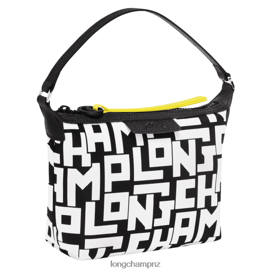 Women Black/White Longchamp Le Pliage LGP Clutch Bags L06408227