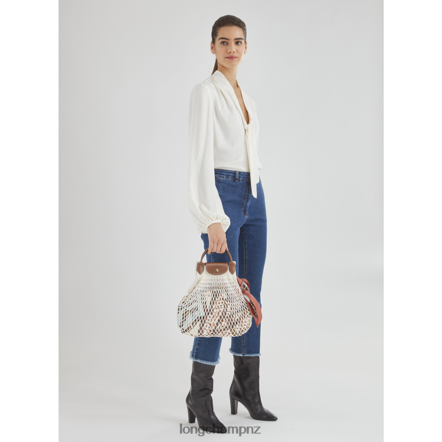 Women Ecru Longchamp Le Pliage filet Mesh bag Bags L0640866