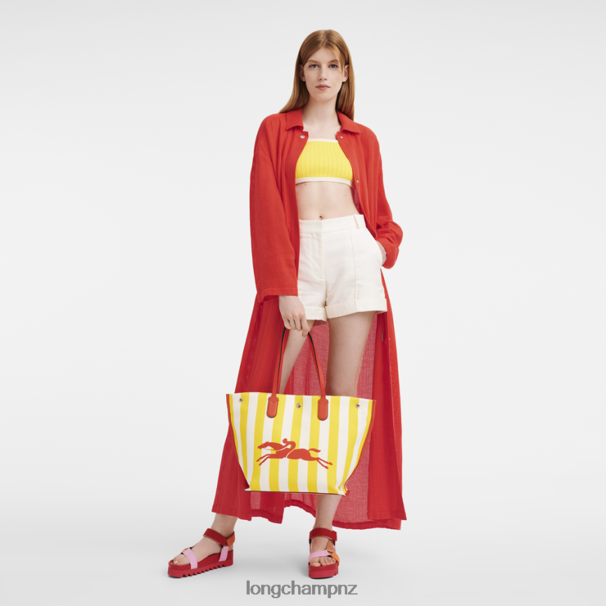 Women Yellow/White Longchamp Roseau Essential Tote bag Bags L06408364