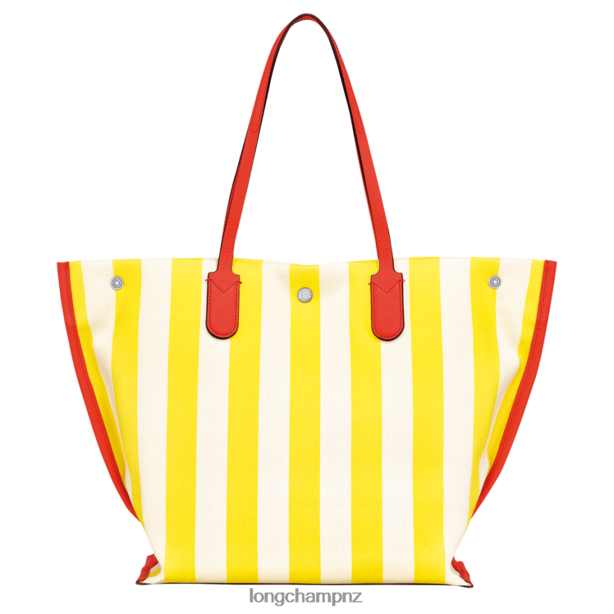 Women Yellow/White Longchamp Roseau Essential Tote bag Bags L06408364
