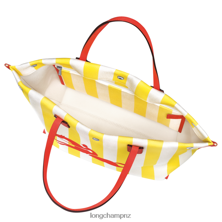 Women Yellow/White Longchamp Roseau Essential Tote bag Bags L06408364