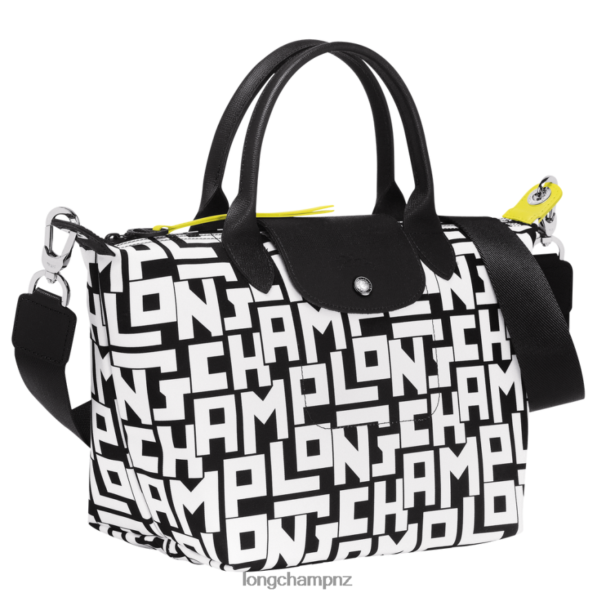 Women Black/White Longchamp Le Pliage LGP Handbag Bags L0640890