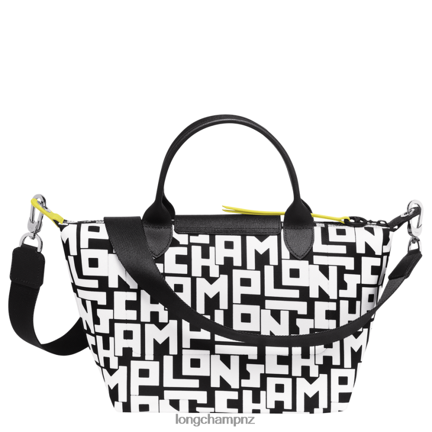 Women Black/White Longchamp Le Pliage LGP Handbag Bags L0640890