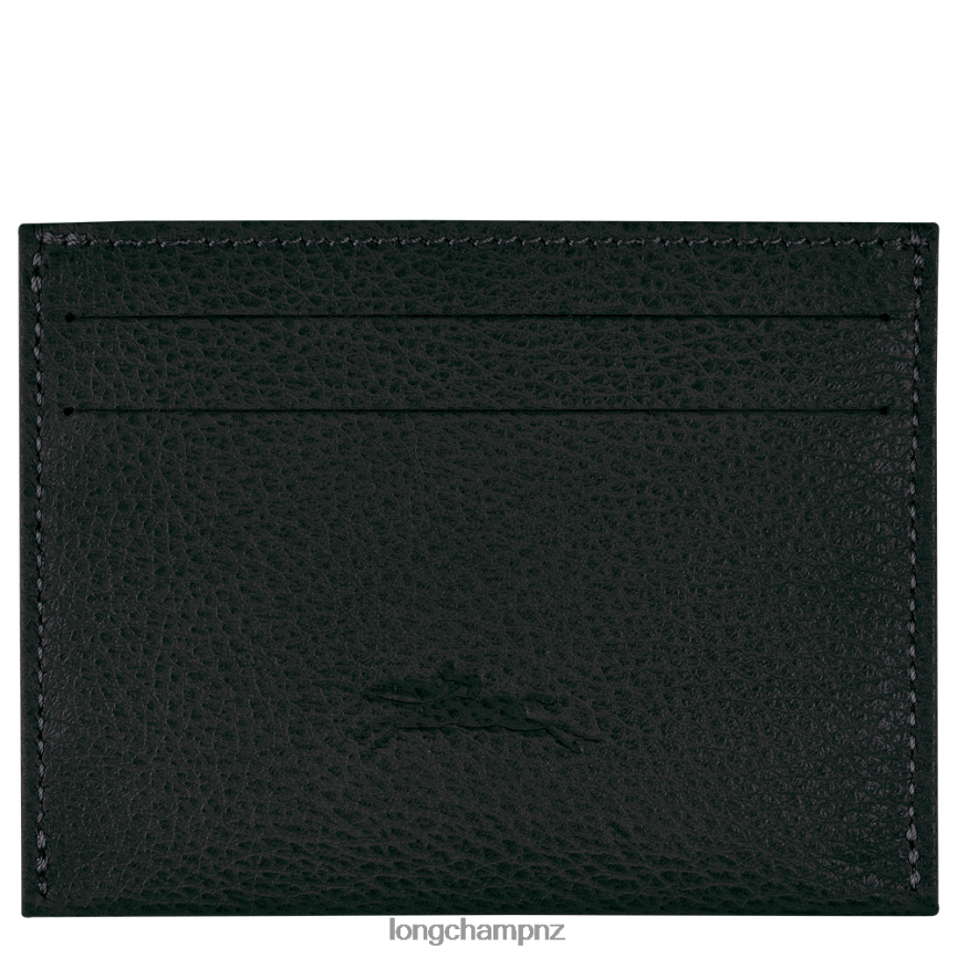 Women Black Longchamp Le Foulonne Cardholder Leather Goods L06408643