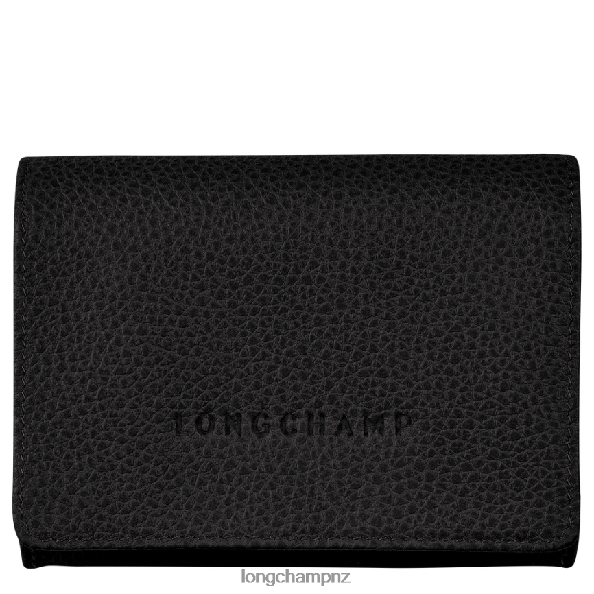 Women Black Longchamp Le Foulonne Coin purse Leather Goods L06408521