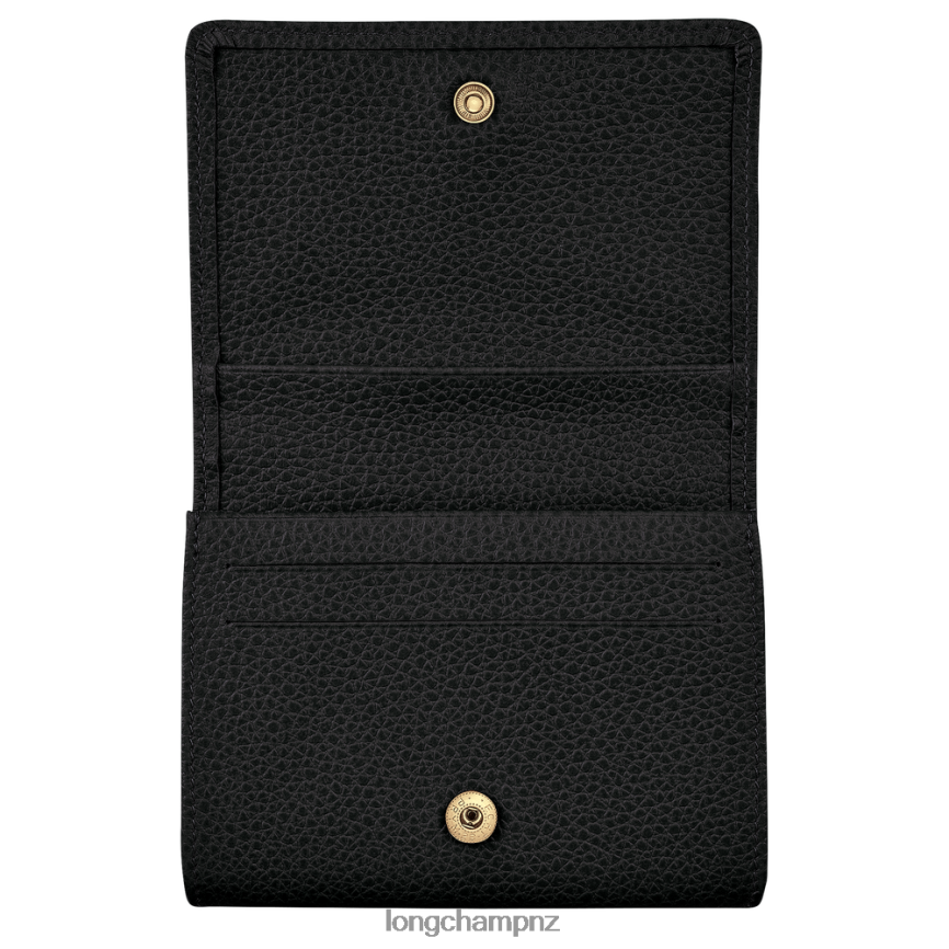 Women Black Longchamp Le Foulonne Coin purse Leather Goods L06408521