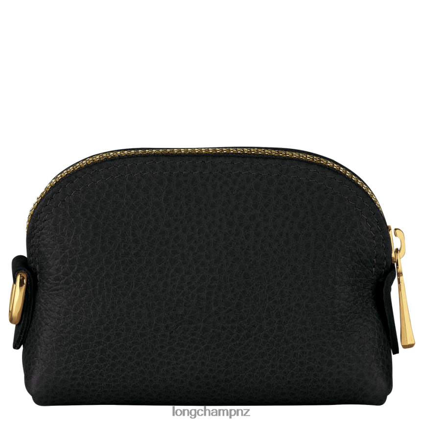 Women Black Longchamp Le Foulonne Coin purse Leather Goods L06408524