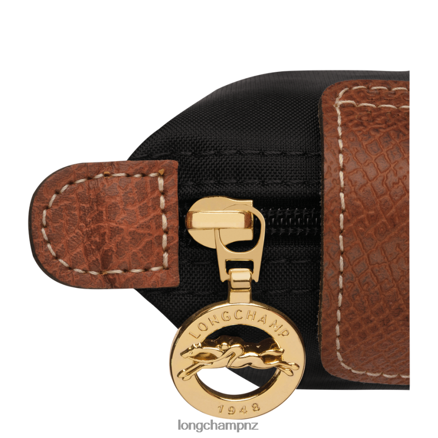 Women Black Longchamp Le Pliage Original Coin purse Leather Goods L06408499