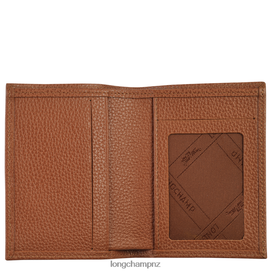 Women Caramel Longchamp Le Foulonne Card holder Leather Goods L06408658