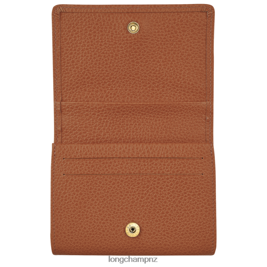 Women Caramel Longchamp Le Foulonne Coin purse Leather Goods L06408522