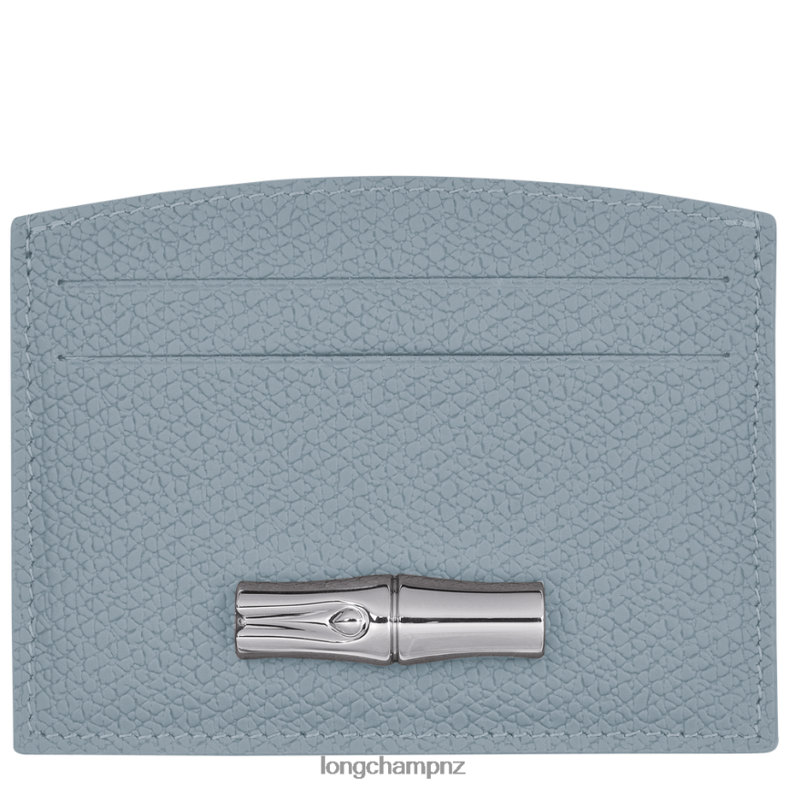Women Cloud Blue Longchamp Roseau Card holder Leather Goods L06408640