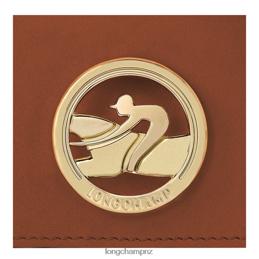 Women Cognac Longchamp Box-Trot Coin purse with shoulder strap Leather Goods L06408518