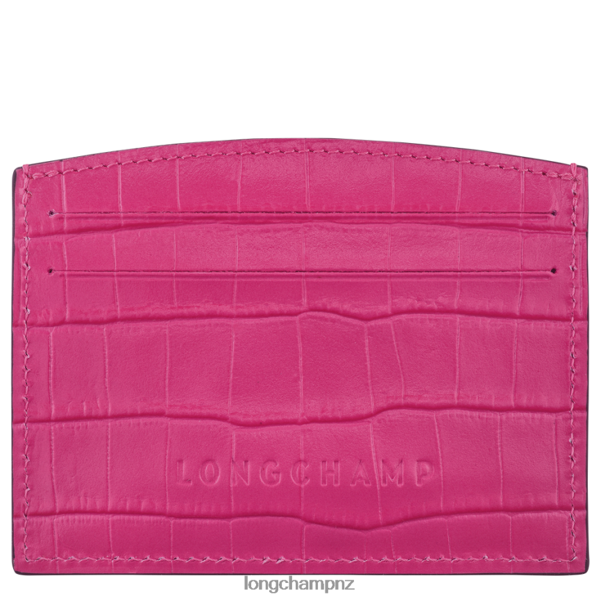 Women Fuchsia Longchamp Roseau Card holder Leather Goods L06408642