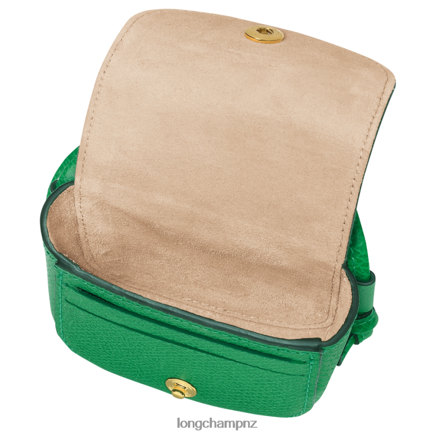 Women Green Longchamp Epure Coin purse with leather lace Leather Goods L06408534