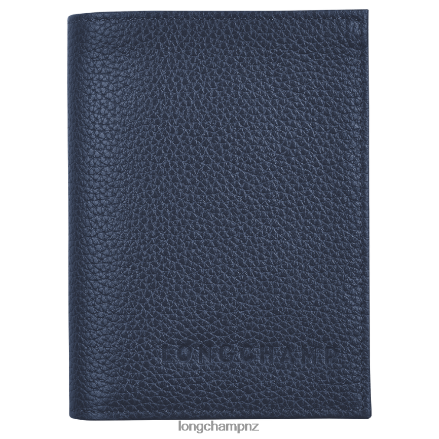 Women Navy Longchamp Le Foulonne Card holder Leather Goods L06408661