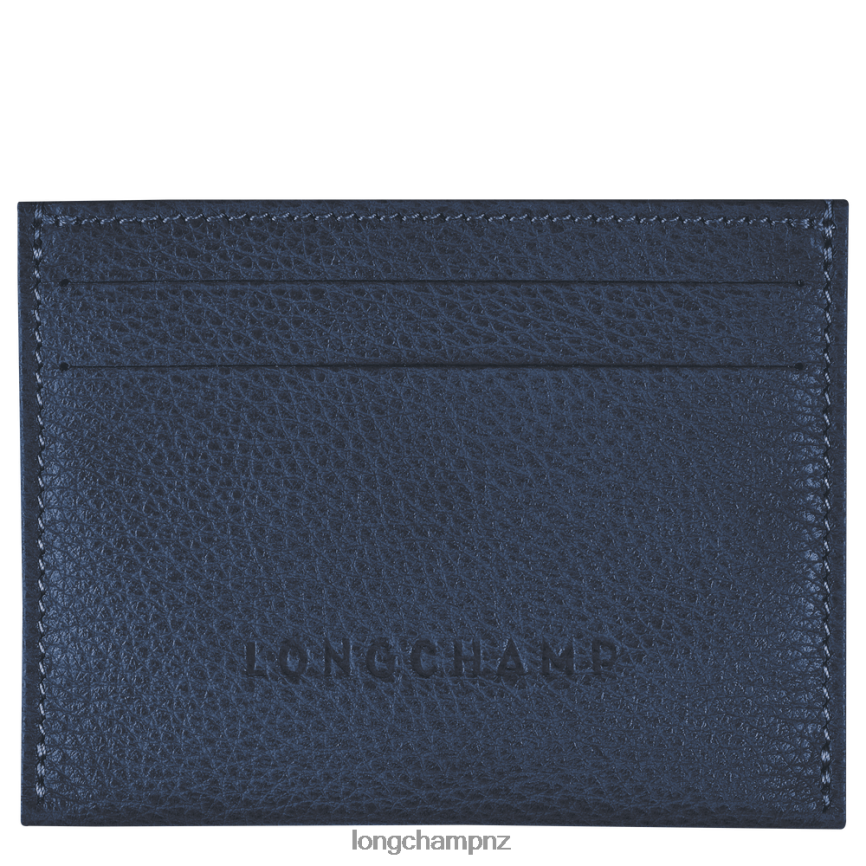 Women Navy Longchamp Le Foulonne Cardholder Leather Goods L06408649
