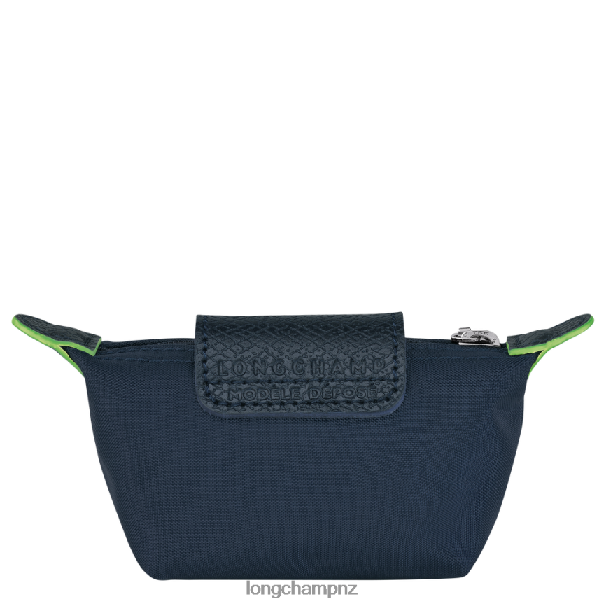 Women Navy Longchamp Le Pliage Green Coin purse Leather Goods L06408510