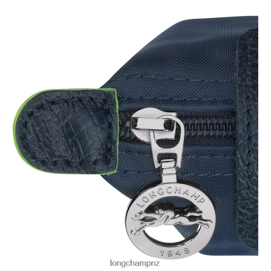 Women Navy Longchamp Le Pliage Green Coin purse Leather Goods L06408510