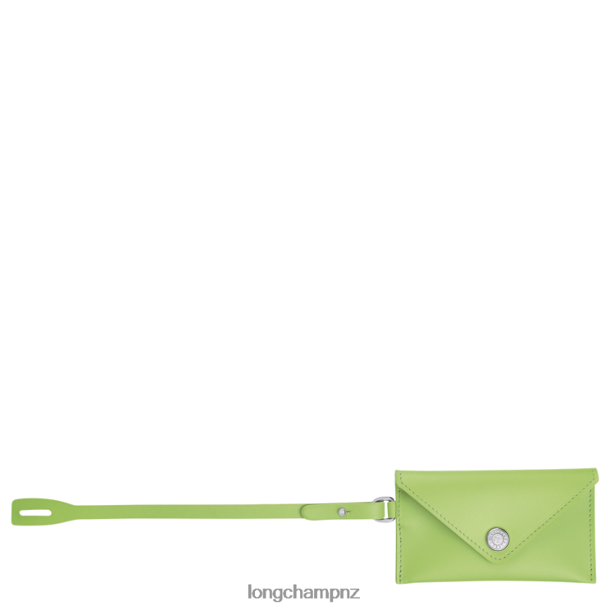 Women Green Light Longchamp Mailbox Key Rings Enveloppe Leather Goods L06408755