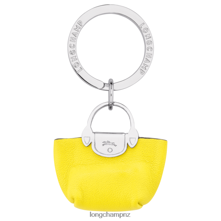 Women Lemon Longchamp Le Pliage Cuir Key Rings Pliage Leather Goods L06408736