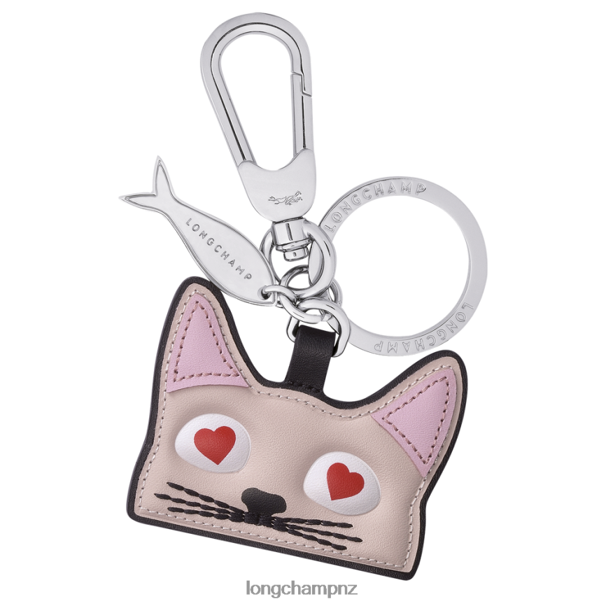 Women Pale Pink Longchamp Spring/Summer Collection 2022 Cat key ring Leather Goods L06408754