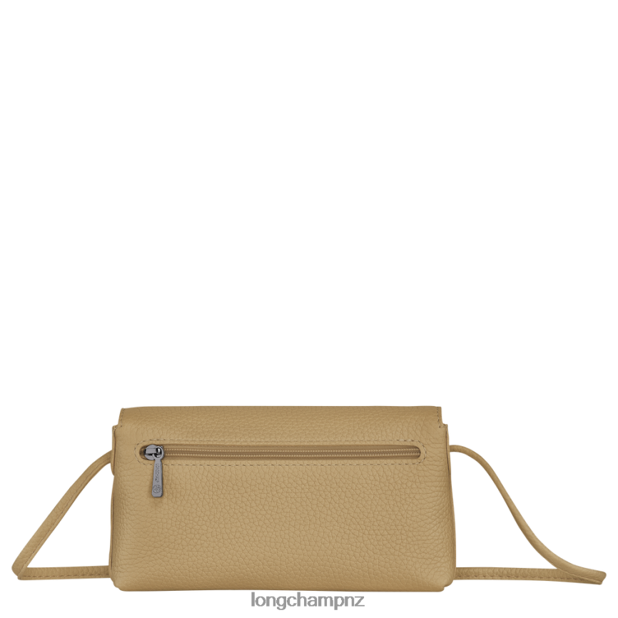 Women Beige Longchamp Roseau Essential Clutch Leather Goods L0640810