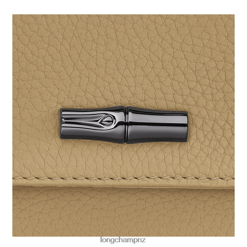 Women Beige Longchamp Roseau Essential Clutch Leather Goods L0640810