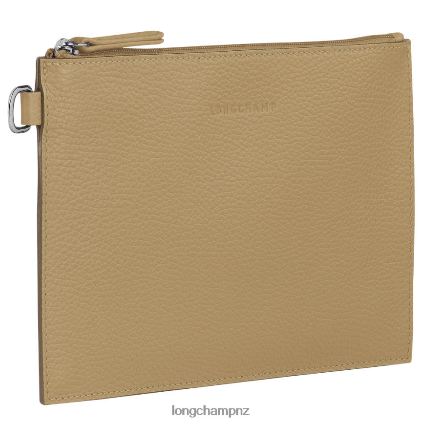 Women Beige Longchamp Roseau Essential Pouch Leather Goods L06408691