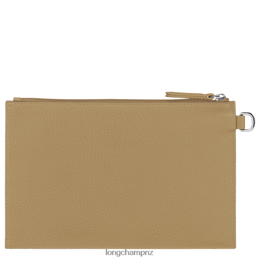 Women Beige Longchamp Roseau Essential Pouch Leather Goods L06408691