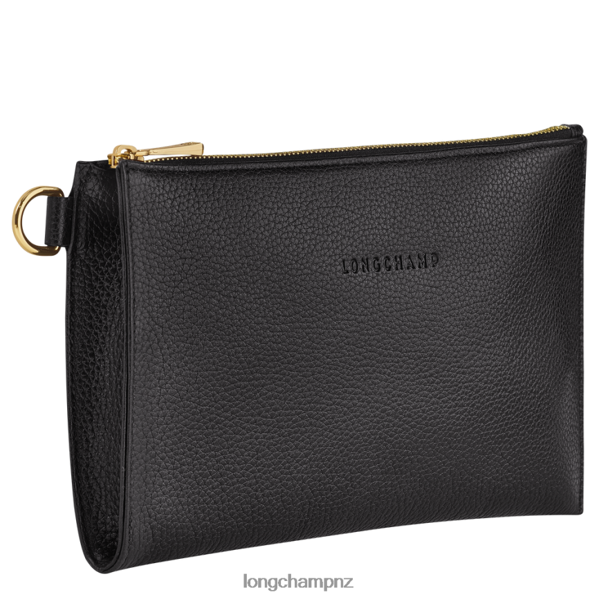 Women Black Longchamp Le Foulonne Pouch Leather Goods L06408699