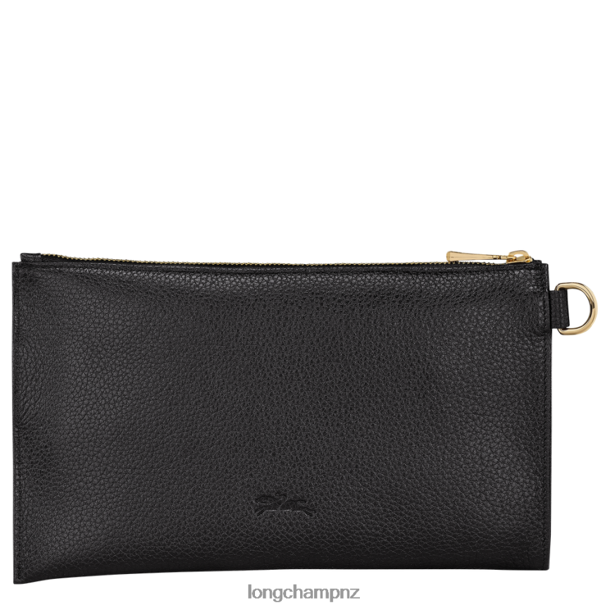 Women Black Longchamp Le Foulonne Pouch Leather Goods L06408699