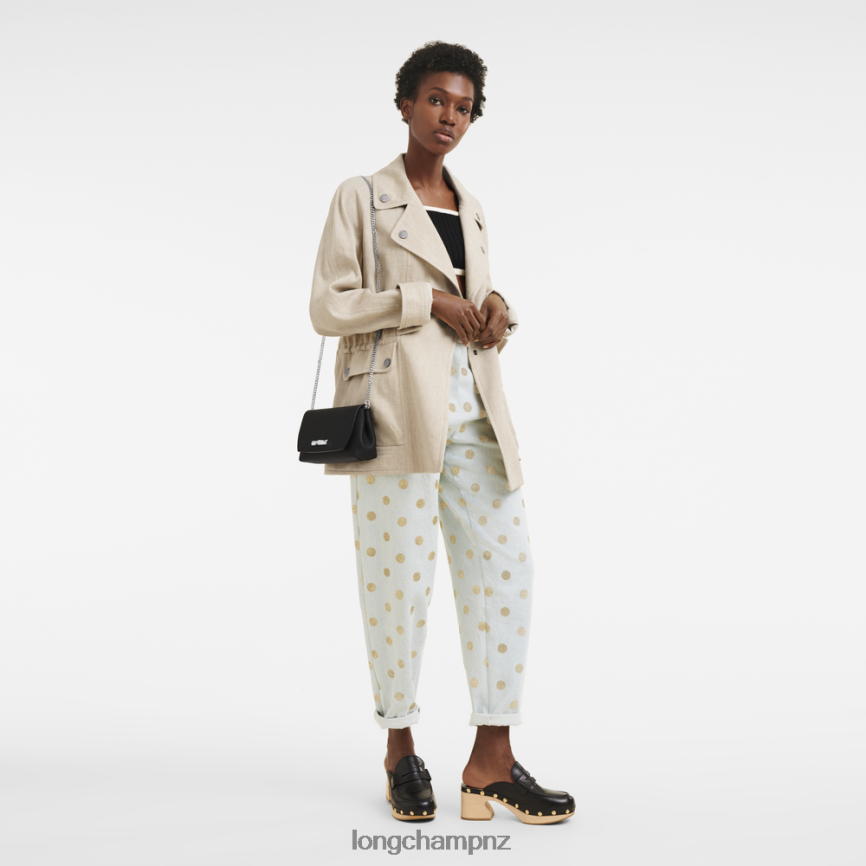 Women Black Longchamp Roseau Clutch Leather Goods L06408250