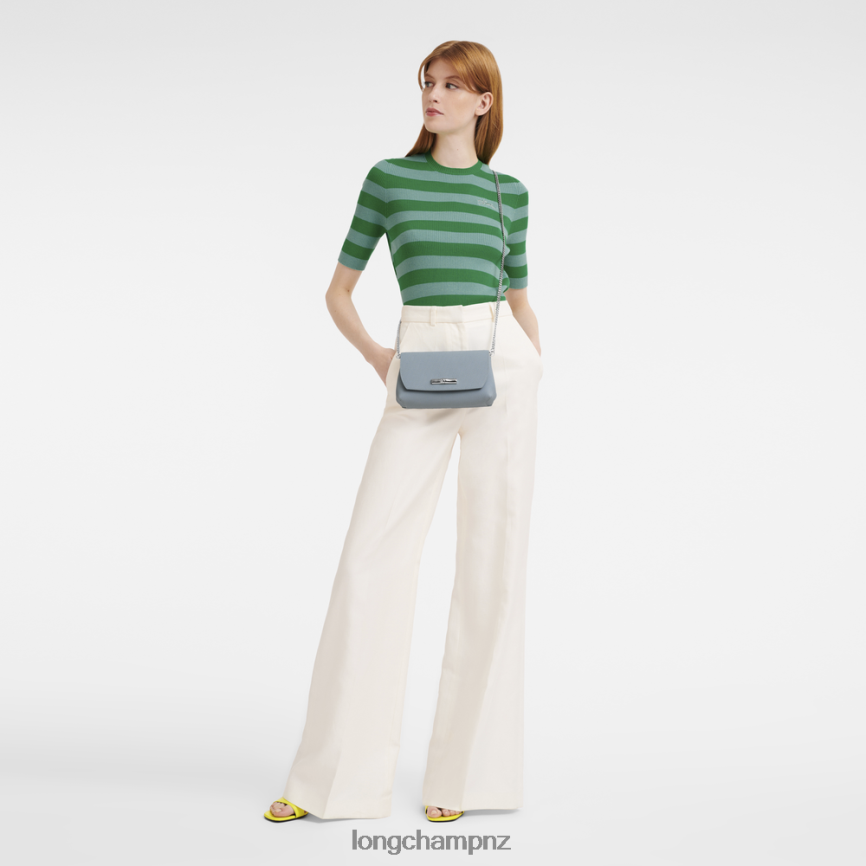 Women Cloud Blue Longchamp Roseau Clutch Leather Goods L06408254