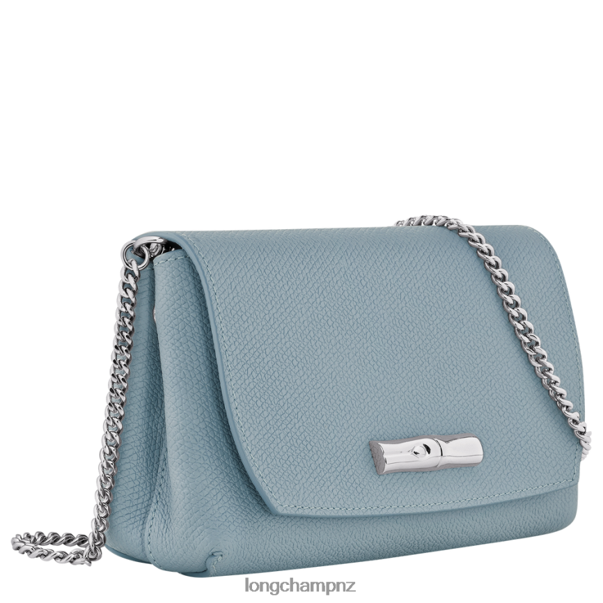 Women Cloud Blue Longchamp Roseau Clutch Leather Goods L06408254