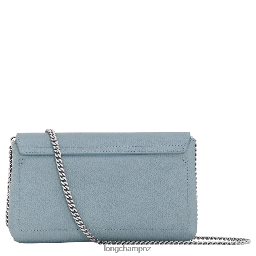 Women Cloud Blue Longchamp Roseau Clutch Leather Goods L06408254